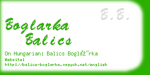boglarka balics business card